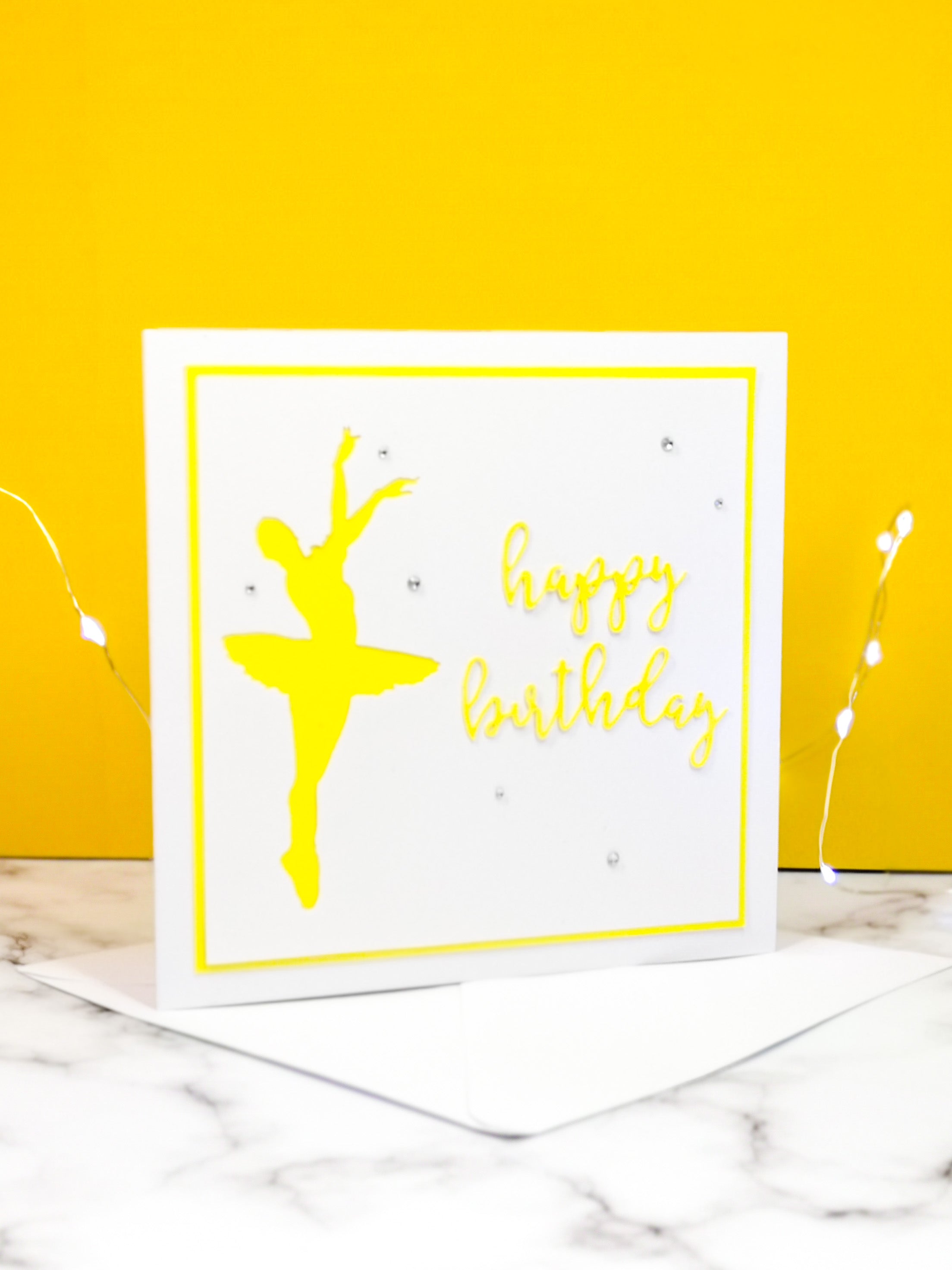 Assemblé | Ballerina Handmade Large Square Silhouette Birthday Card | The Bright Edition