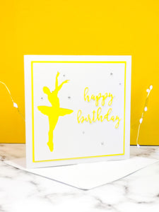 Assemblé | Ballerina Handmade Large Square Silhouette Birthday Card | The Bright Edition