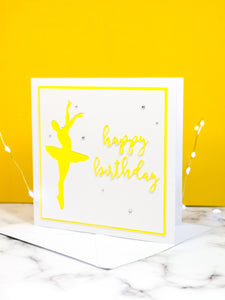 Assemblé | Ballerina Handmade Large Square Silhouette Birthday Card | The Bright Edition