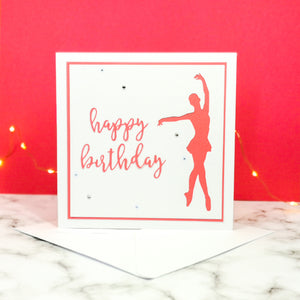 En Point | Ballerina Handmade Large Square Silhouette Birthday Card | The Bright Edition