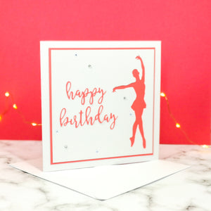 En Point | Ballerina Handmade Large Square Silhouette Birthday Card | The Bright Edition