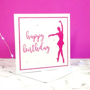 En Point | Ballerina Handmade Large Square Silhouette Birthday Card | The Bright Edition