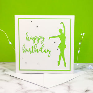 En Point | Ballerina Handmade Large Square Silhouette Birthday Card | The Bright Edition