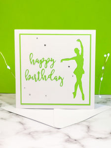 En Point | Ballerina Handmade Large Square Silhouette Birthday Card | The Bright Edition