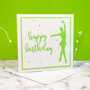 En Point | Ballerina Handmade Large Square Silhouette Birthday Card | The Bright Edition