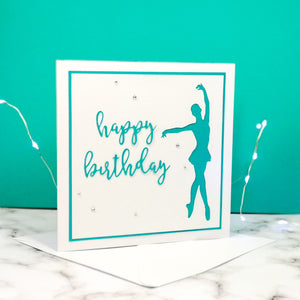 En Point | Ballerina Handmade Large Square Silhouette Birthday Card | The Bright Edition