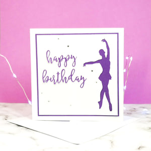 En Point | Ballerina Handmade Large Square Silhouette Birthday Card | The Bright Edition