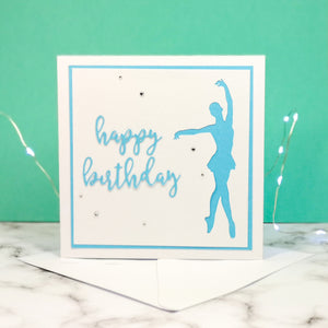 En Point | Ballerina Handmade Large Square Silhouette Birthday Card | The Bright Edition