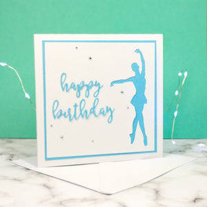 En Point | Ballerina Handmade Large Square Silhouette Birthday Card | The Bright Edition