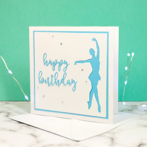 En Point | Ballerina Handmade Large Square Silhouette Birthday Card | The Bright Edition