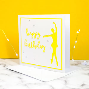 En Point | Ballerina Handmade Large Square Silhouette Birthday Card | The Bright Edition