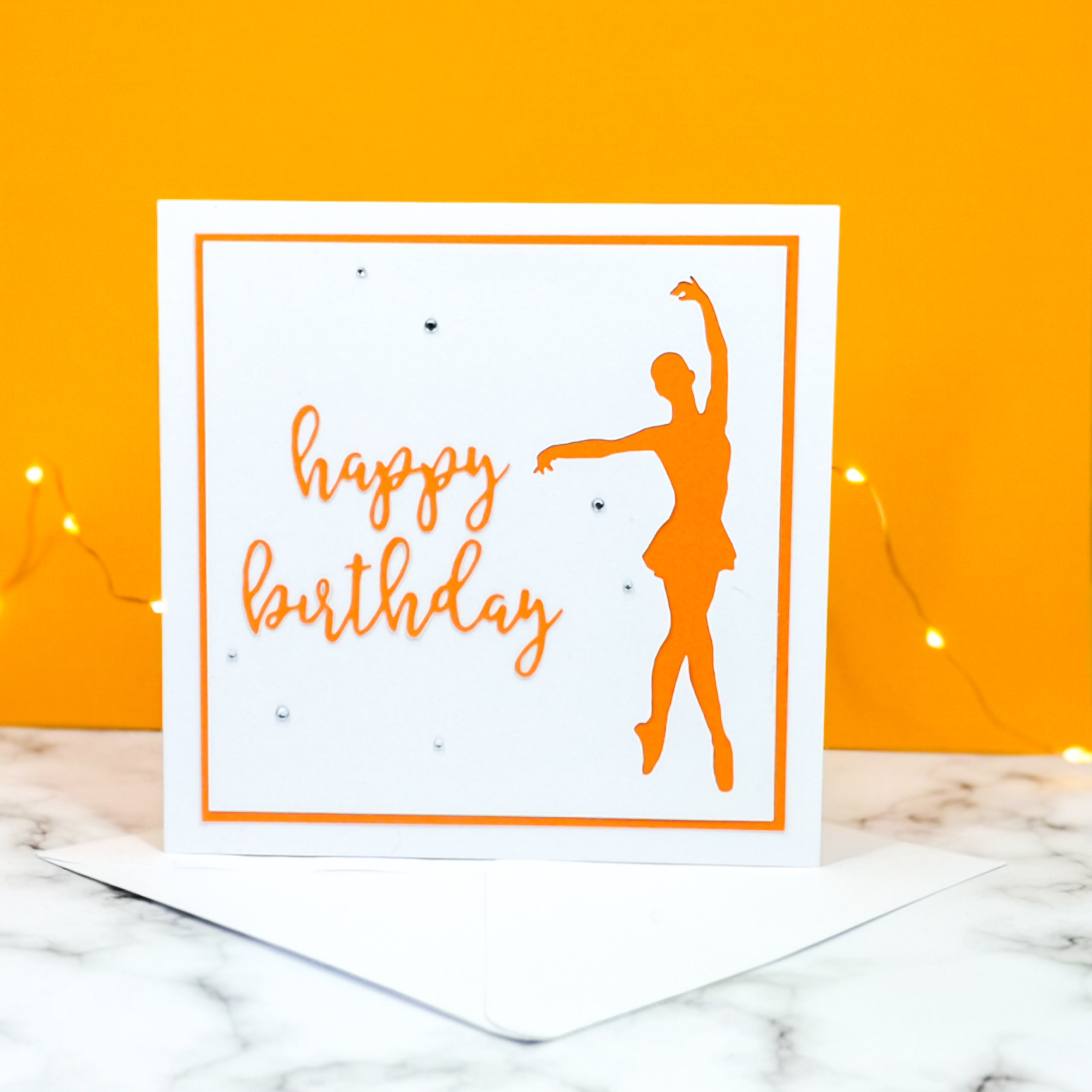 En Point | Ballerina Handmade Large Square Silhouette Birthday Card | The Bright Edition