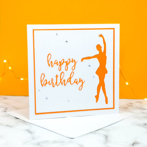 En Point | Ballerina Handmade Large Square Silhouette Birthday Card | The Bright Edition