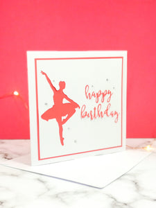 Pirouette | Ballerina Handmade Large Square Silhouette Birthday Card | The Bright Edition