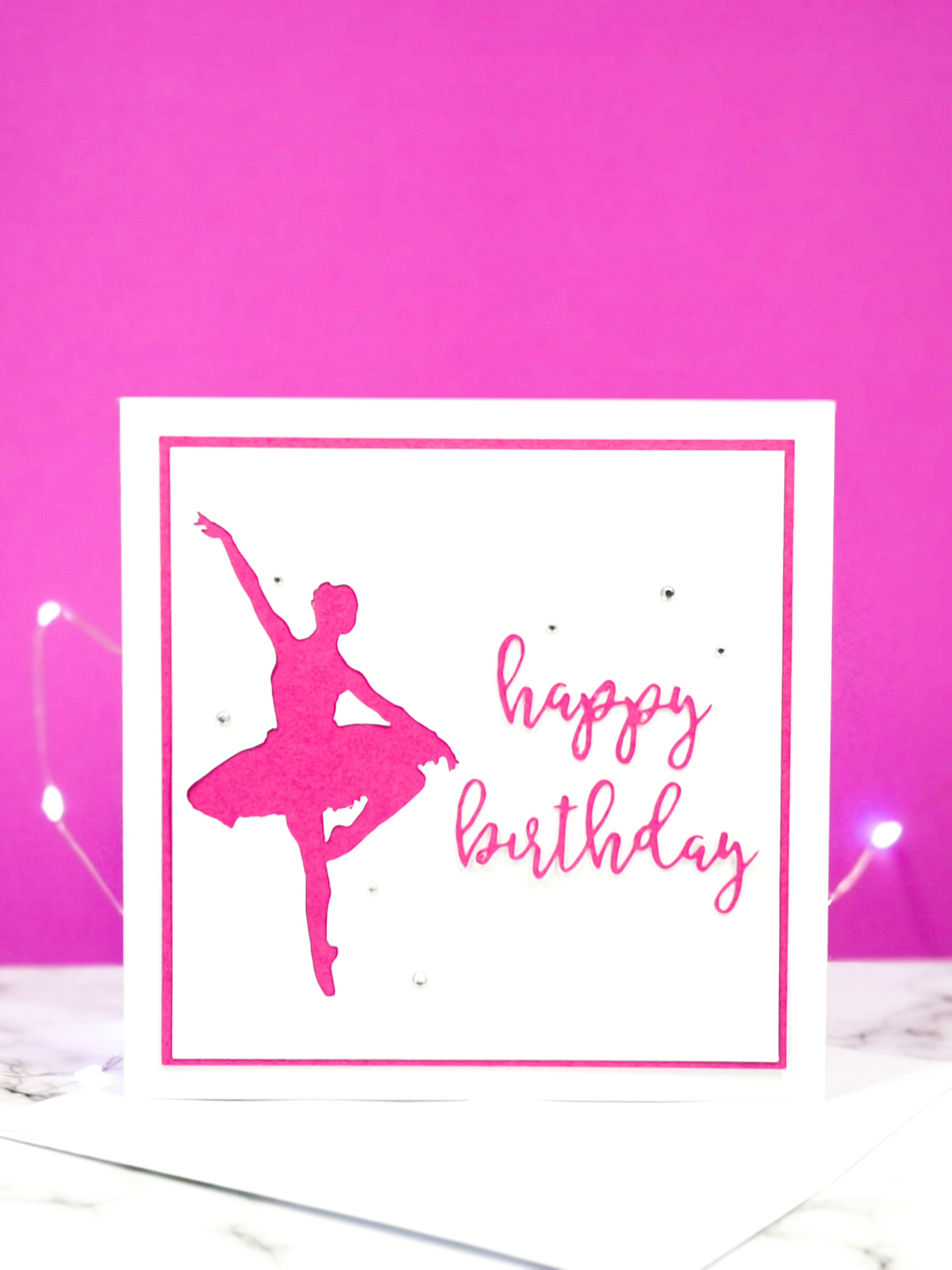 Pirouette | Ballerina Handmade Large Square Silhouette Birthday Card | The Bright Edition