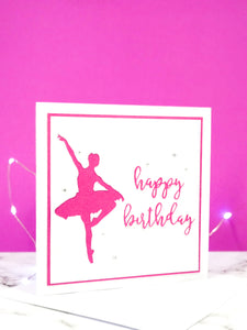 Pirouette | Ballerina Handmade Large Square Silhouette Birthday Card | The Bright Edition