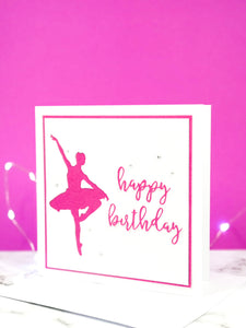 Pirouette | Ballerina Handmade Large Square Silhouette Birthday Card | The Bright Edition