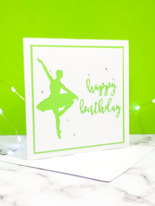 Pirouette | Ballerina Handmade Large Square Silhouette Birthday Card | The Bright Edition