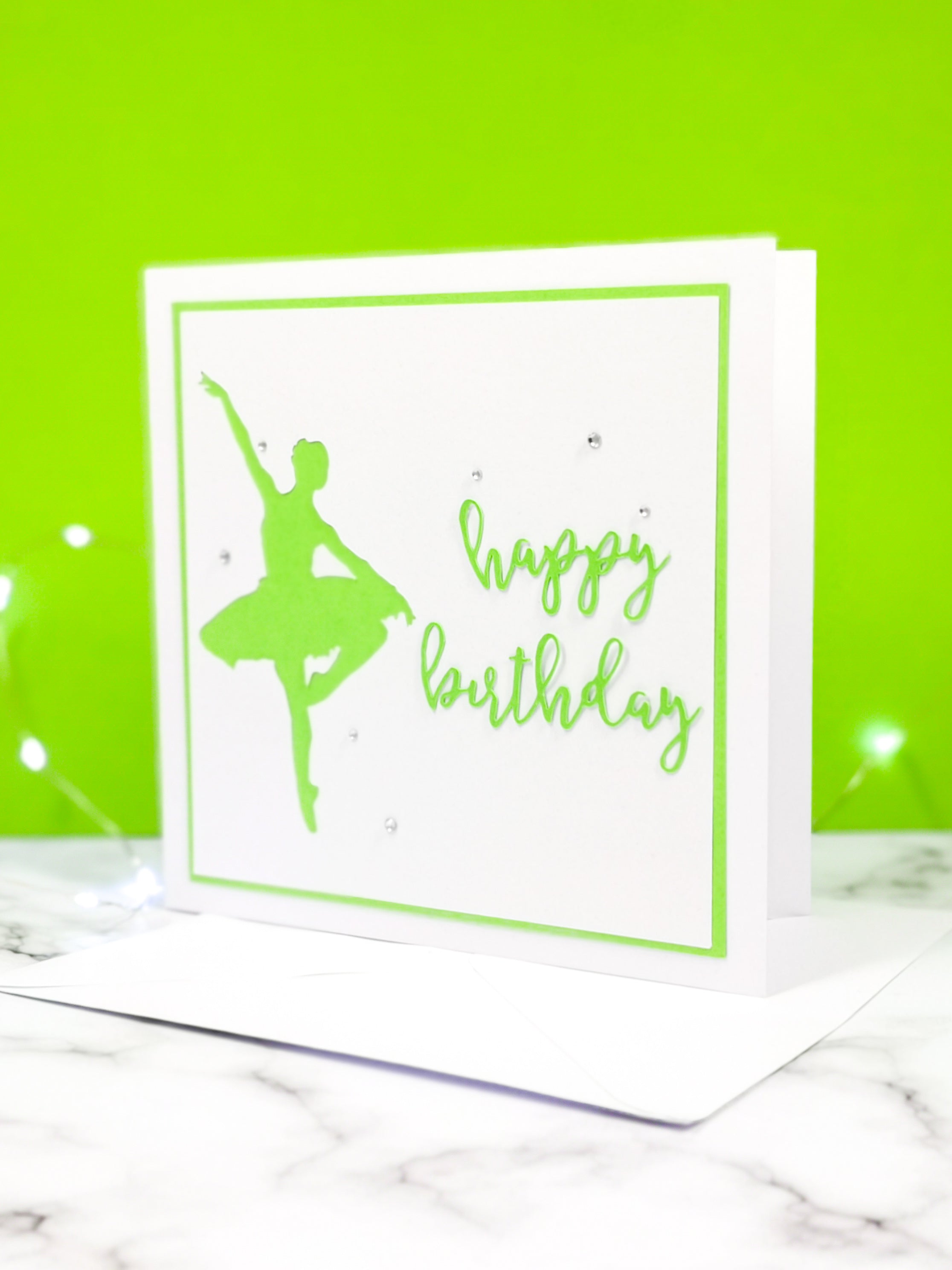 Pirouette | Ballerina Handmade Large Square Silhouette Birthday Card | The Bright Edition