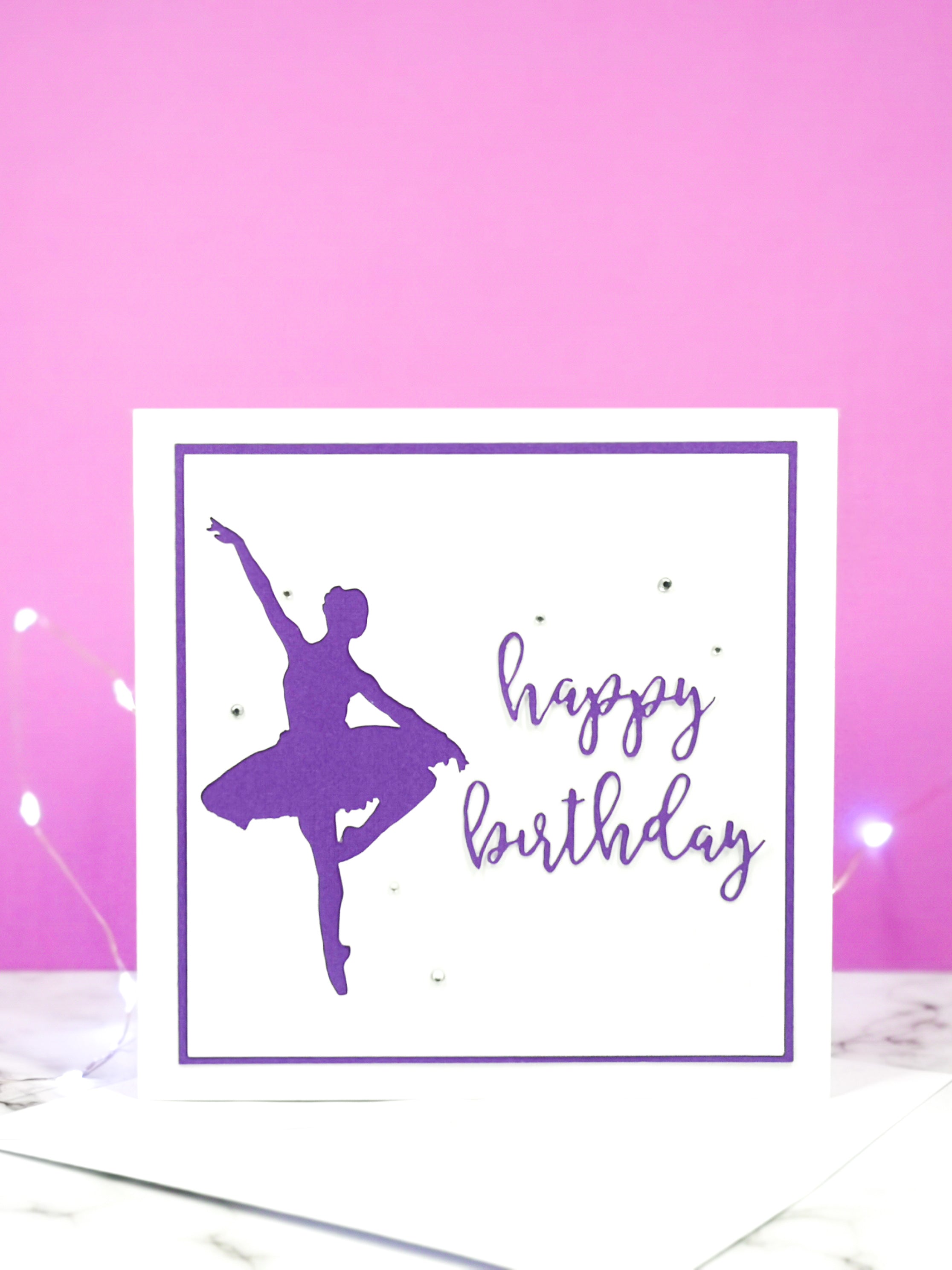 Pirouette | Ballerina Handmade Large Square Silhouette Birthday Card | The Bright Edition