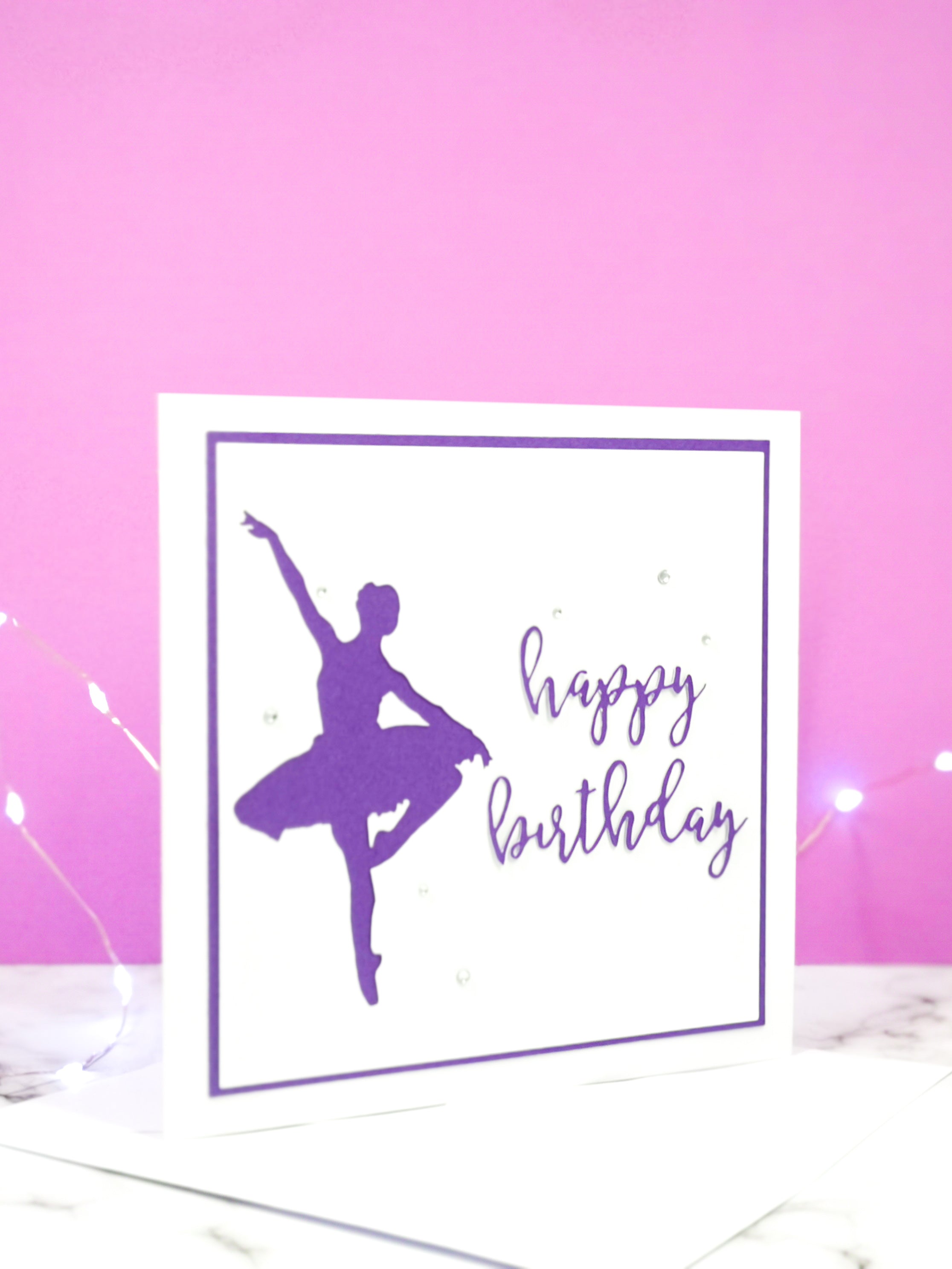 Pirouette | Ballerina Handmade Large Square Silhouette Birthday Card | The Bright Edition