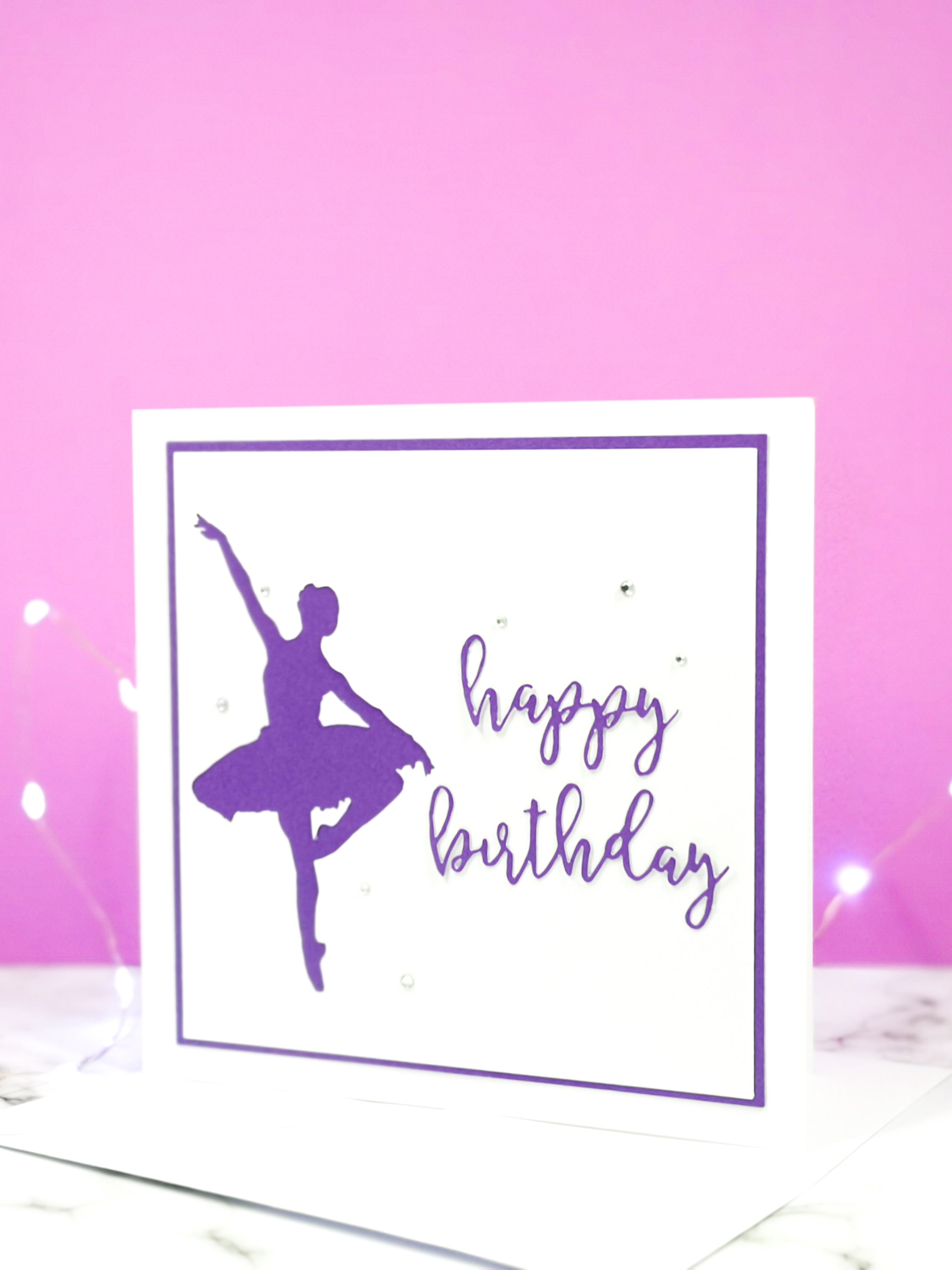 Pirouette | Ballerina Handmade Large Square Silhouette Birthday Card | The Bright Edition