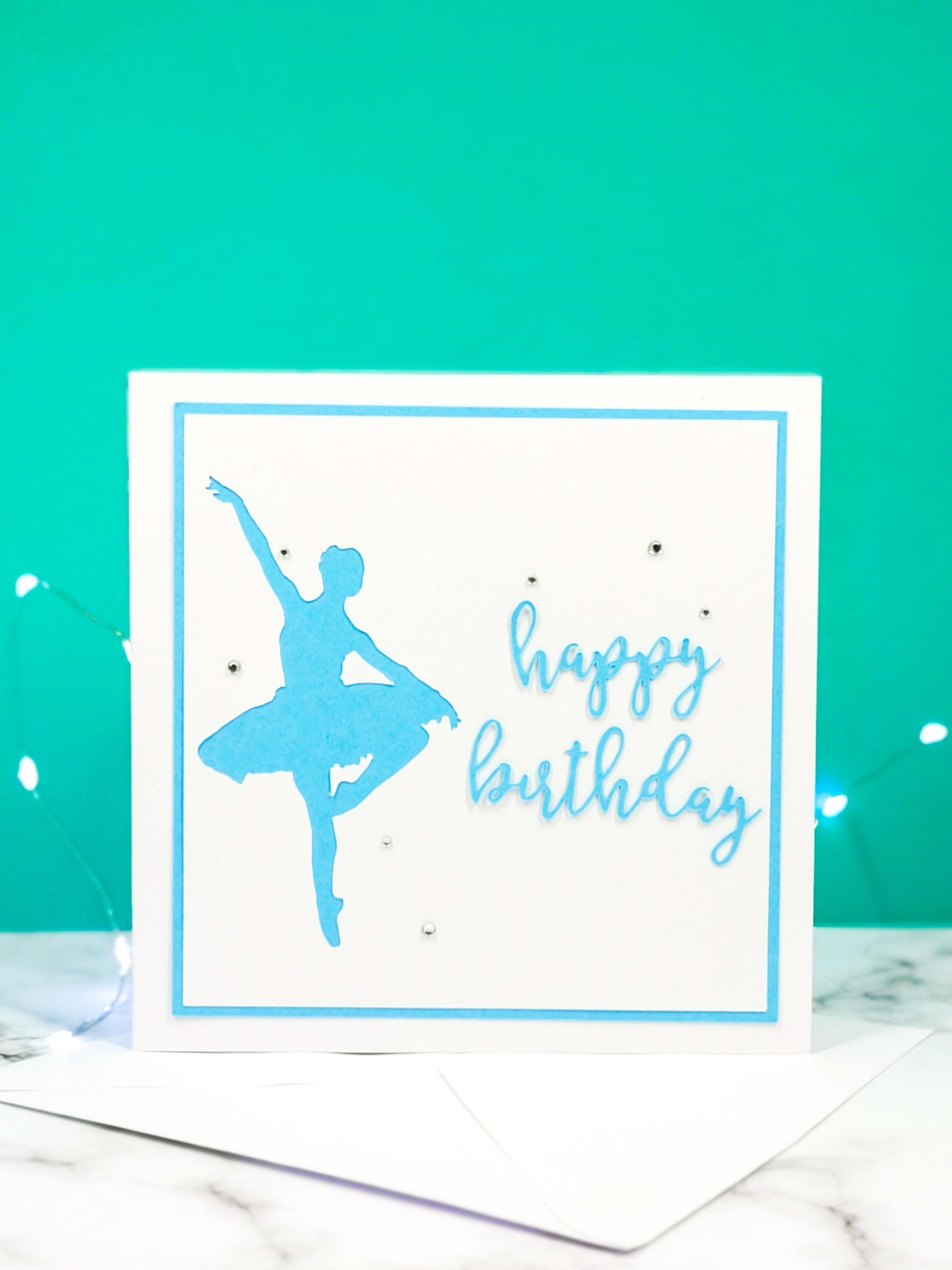 Pirouette | Ballerina Handmade Large Square Silhouette Birthday Card | The Bright Edition