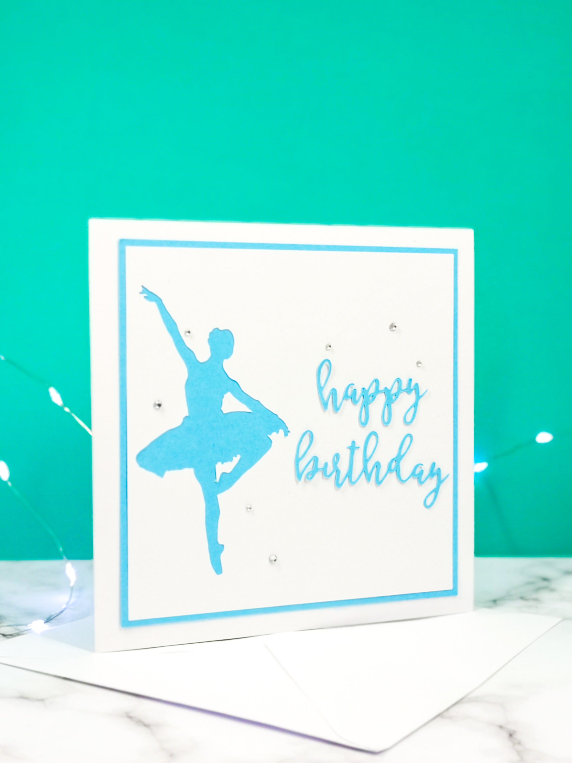 Pirouette | Ballerina Handmade Large Square Silhouette Birthday Card | The Bright Edition