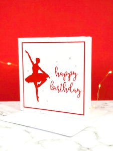 Pirouette | Ballerina Handmade Large Square Silhouette Birthday Card | The Bright Edition