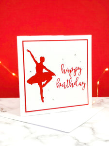 Pirouette | Ballerina Handmade Large Square Silhouette Birthday Card | The Bright Edition