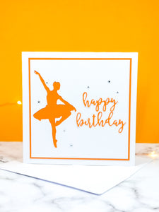 Pirouette | Ballerina Handmade Large Square Silhouette Birthday Card | The Bright Edition