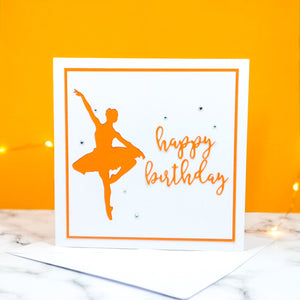 Pirouette | Ballerina Handmade Large Square Silhouette Birthday Card | The Bright Edition