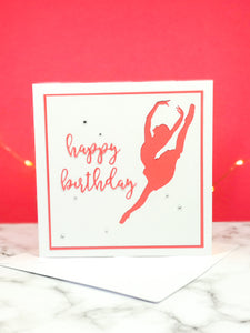 Sissonne | Ballerina Handmade Large Square Silhouette Birthday Card | The Bright Edition