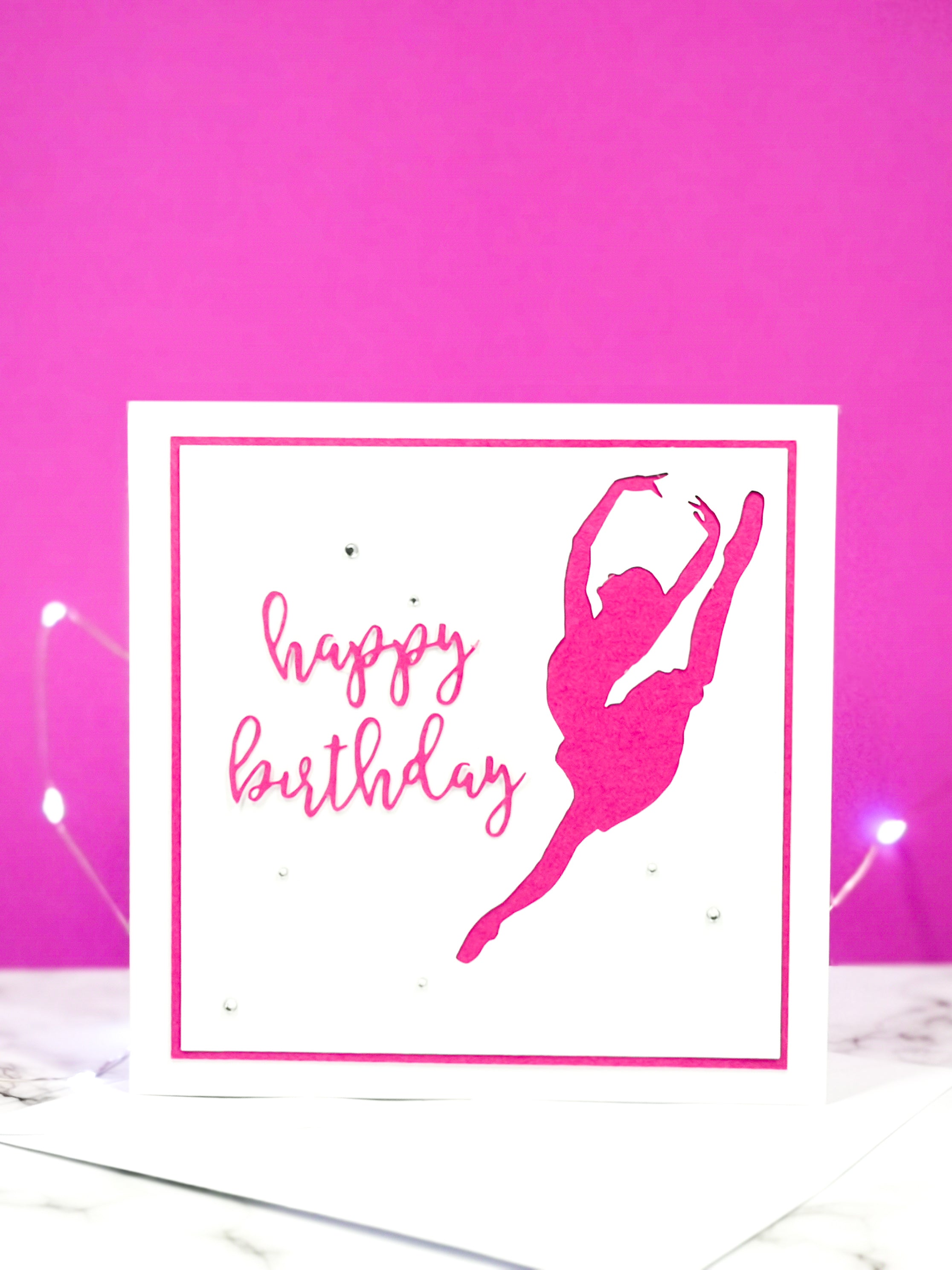 Sissonne | Ballerina Handmade Large Square Silhouette Birthday Card | The Bright Edition