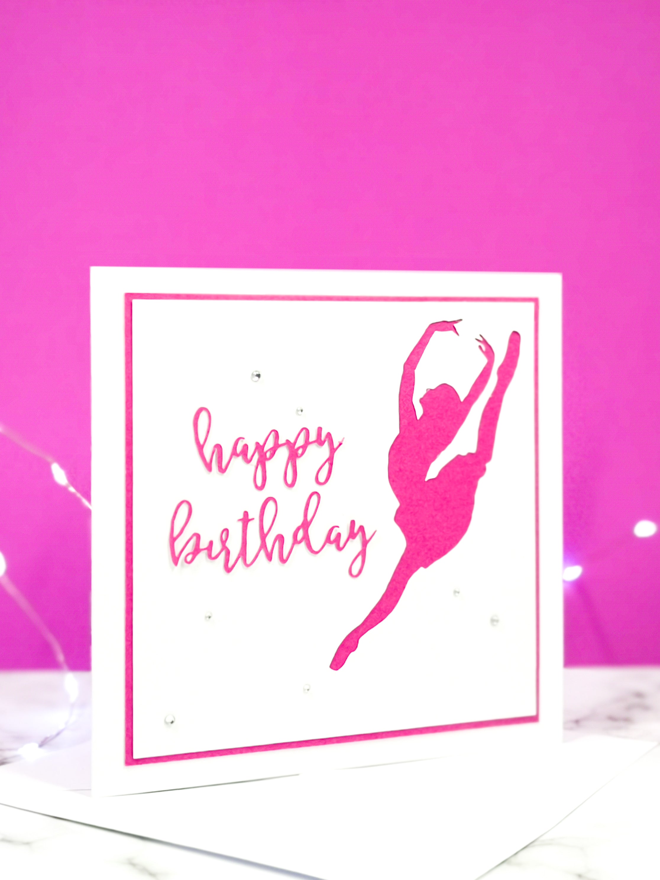 Sissonne | Ballerina Handmade Large Square Silhouette Birthday Card | The Bright Edition