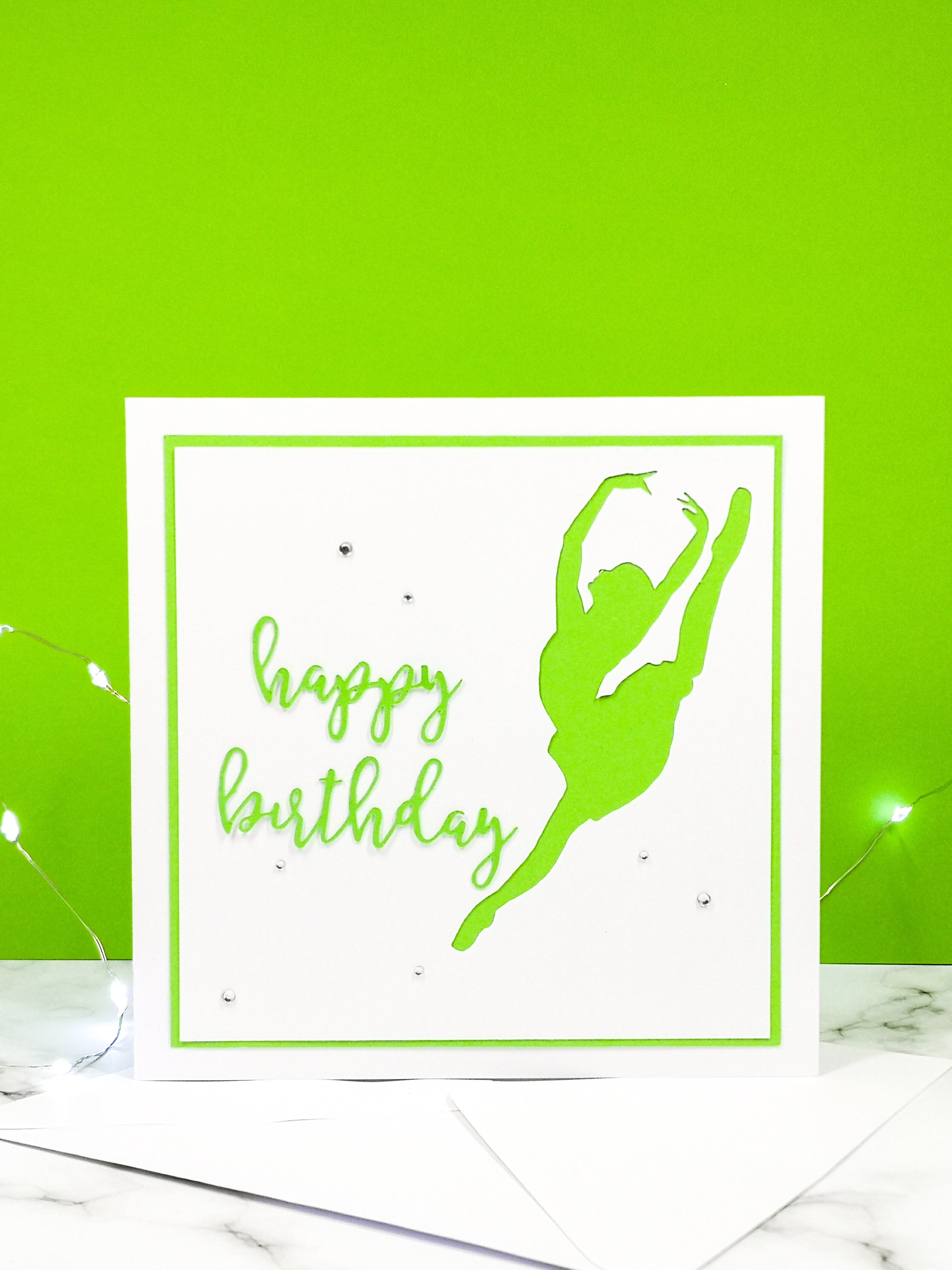 Sissonne | Ballerina Handmade Large Square Silhouette Birthday Card | The Bright Edition