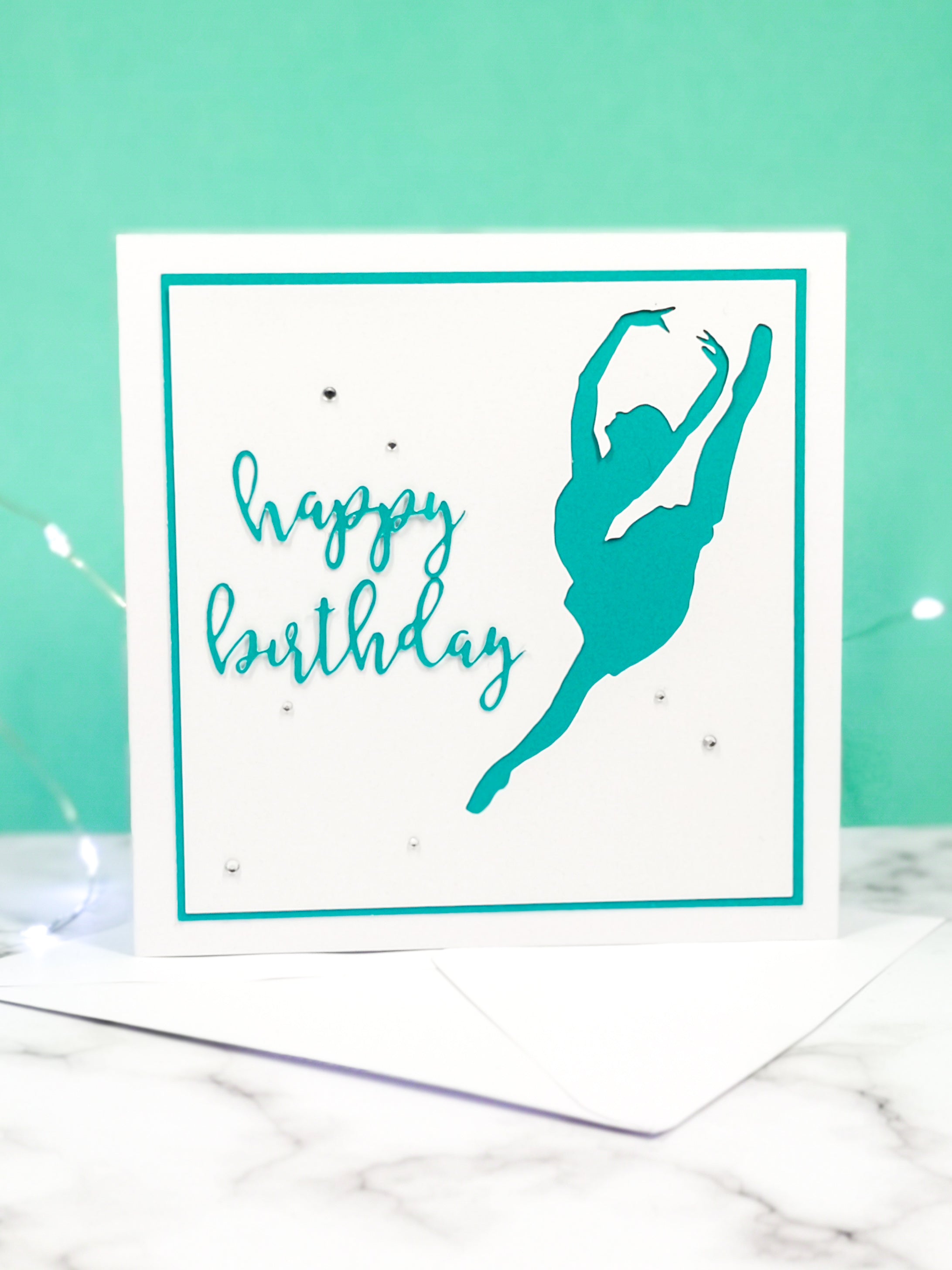 Sissonne | Ballerina Handmade Large Square Silhouette Birthday Card | The Bright Edition