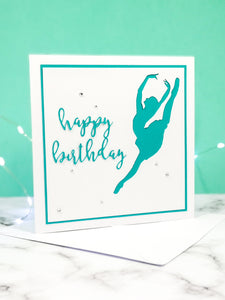 Sissonne | Ballerina Handmade Large Square Silhouette Birthday Card | The Bright Edition