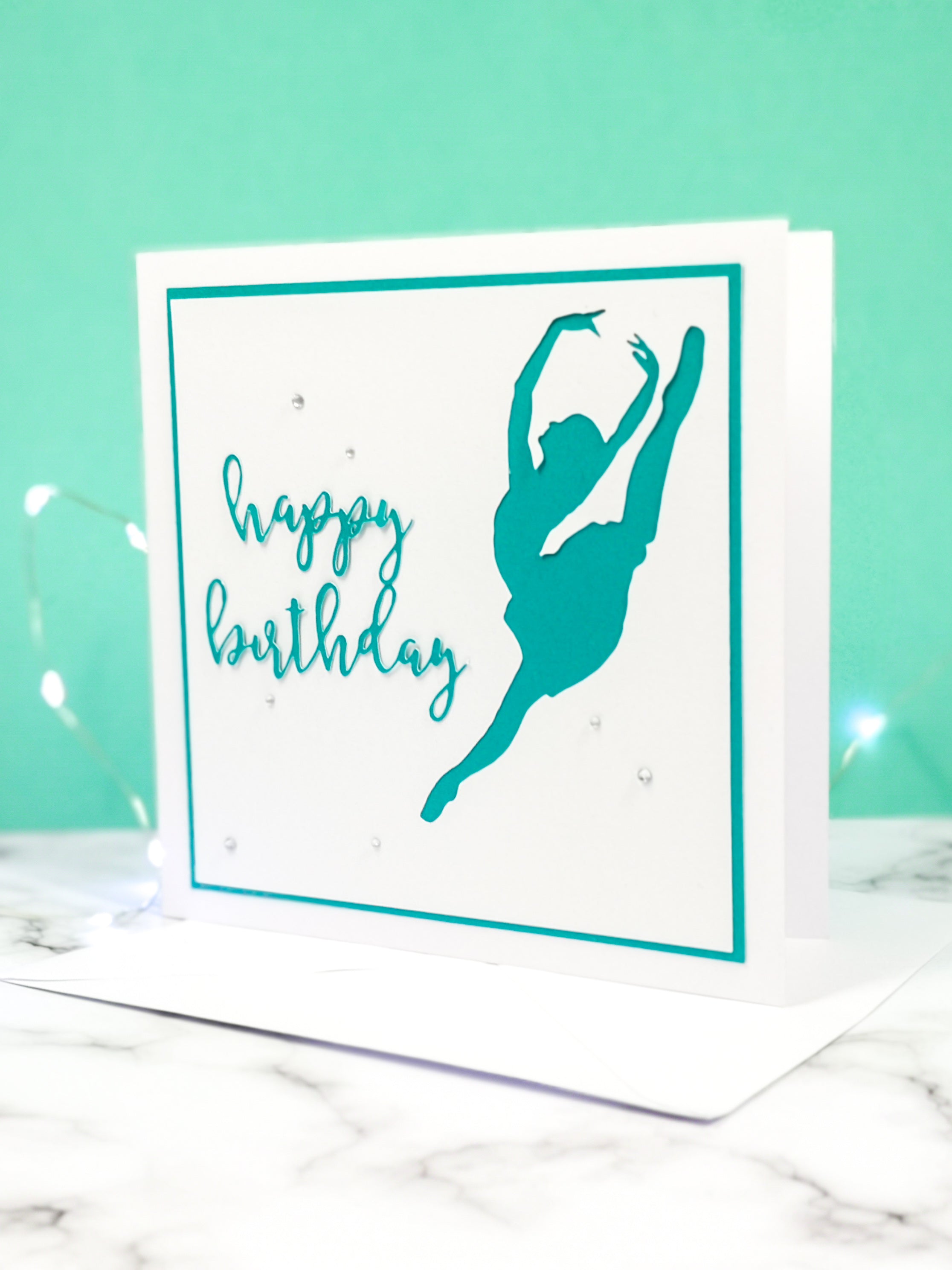 Sissonne | Ballerina Handmade Large Square Silhouette Birthday Card | The Bright Edition