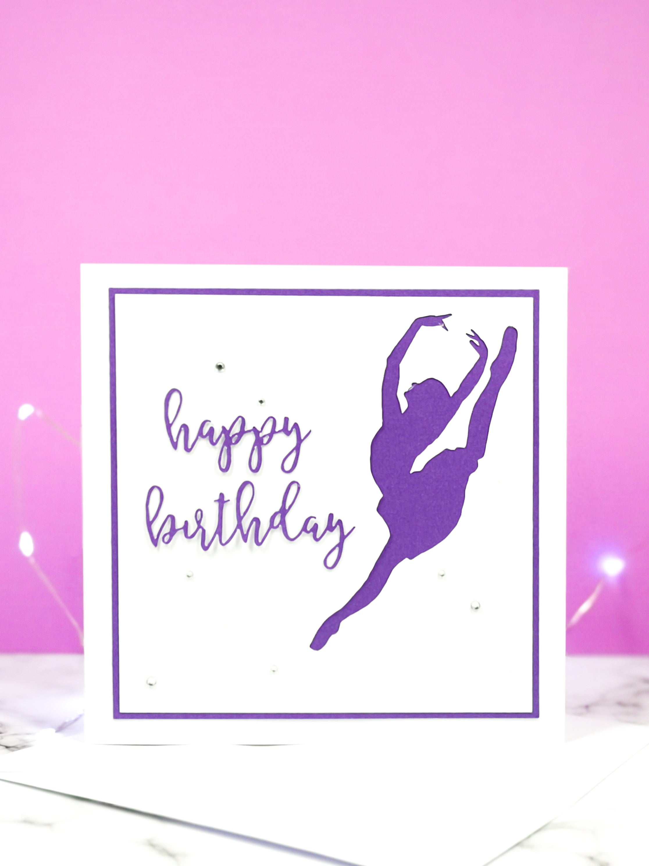 Sissonne | Ballerina Handmade Large Square Silhouette Birthday Card | The Bright Edition