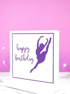 Sissonne | Ballerina Handmade Large Square Silhouette Birthday Card | The Bright Edition