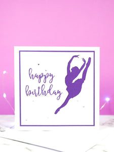 Sissonne | Ballerina Handmade Large Square Silhouette Birthday Card | The Bright Edition