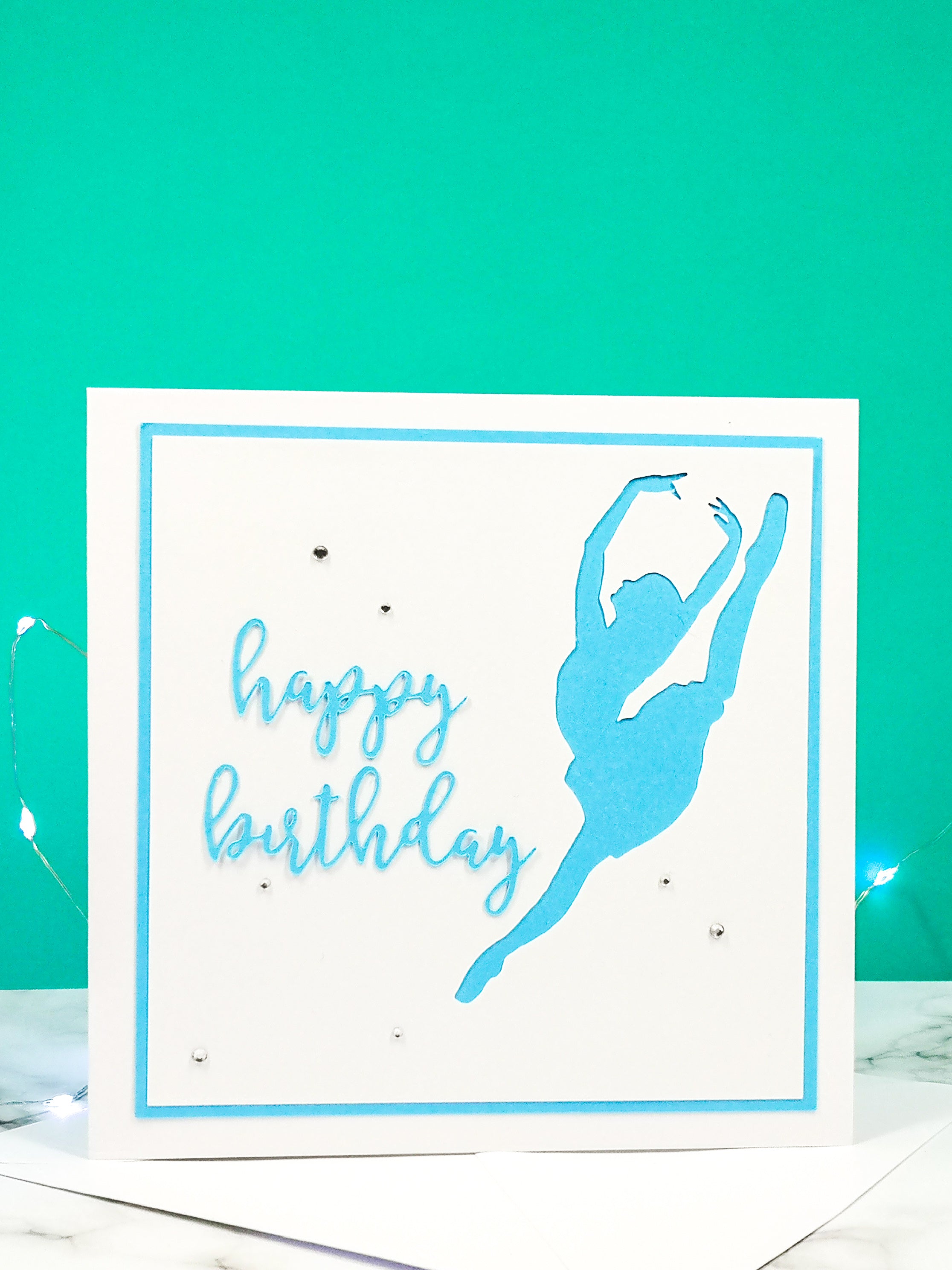 Sissonne | Ballerina Handmade Large Square Silhouette Birthday Card | The Bright Edition