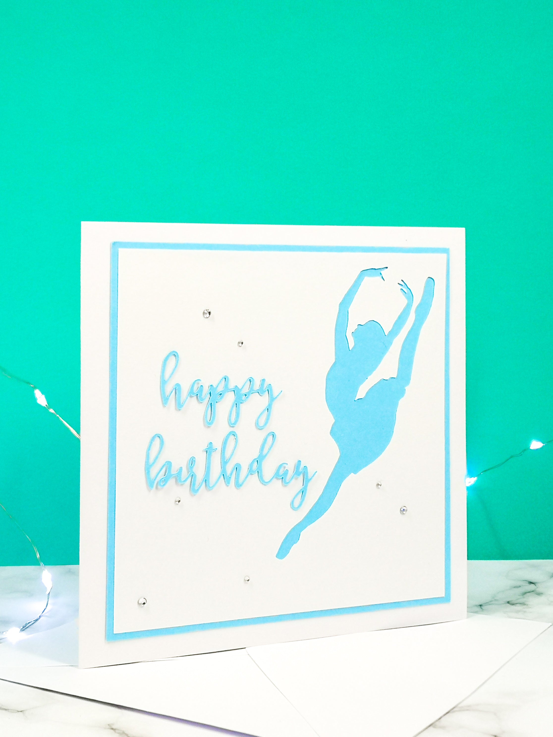 Sissonne | Ballerina Handmade Large Square Silhouette Birthday Card | The Bright Edition