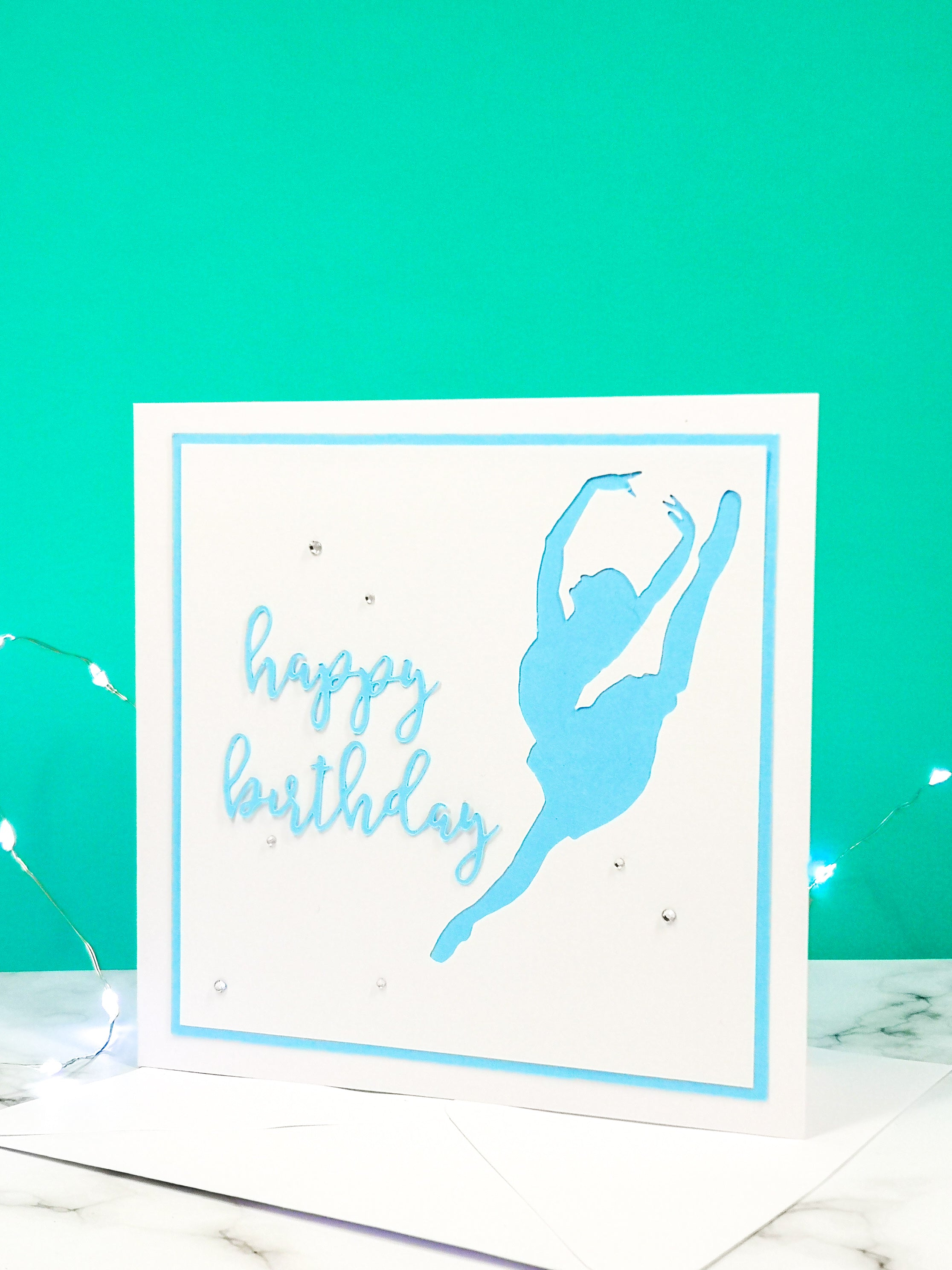 Sissonne | Ballerina Handmade Large Square Silhouette Birthday Card | The Bright Edition