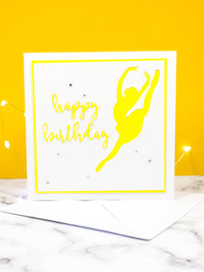 Sissonne | Ballerina Handmade Large Square Silhouette Birthday Card | The Bright Edition