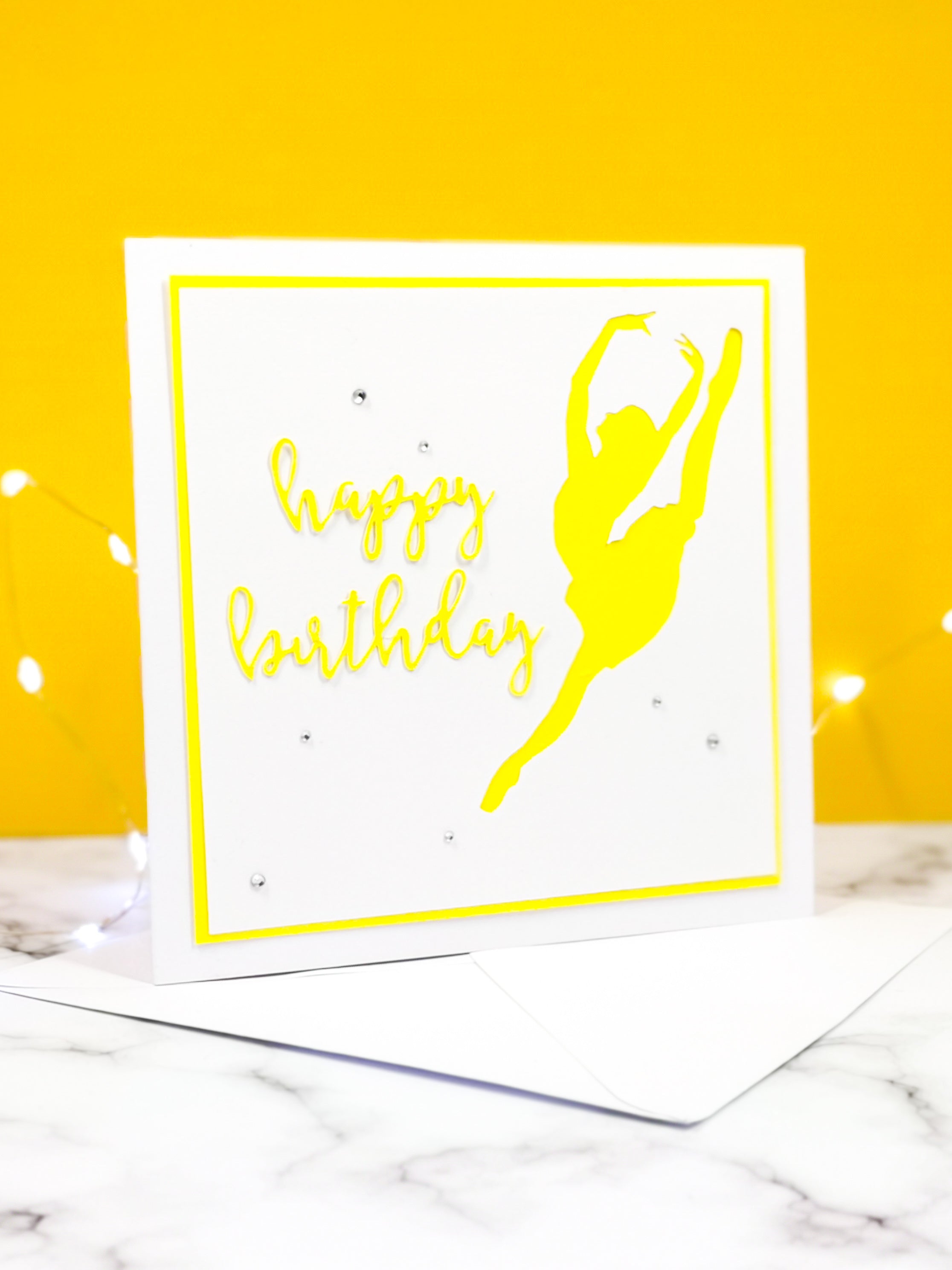 Sissonne | Ballerina Handmade Large Square Silhouette Birthday Card | The Bright Edition