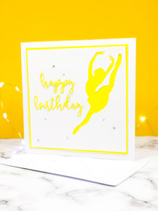 Sissonne | Ballerina Handmade Large Square Silhouette Birthday Card | The Bright Edition