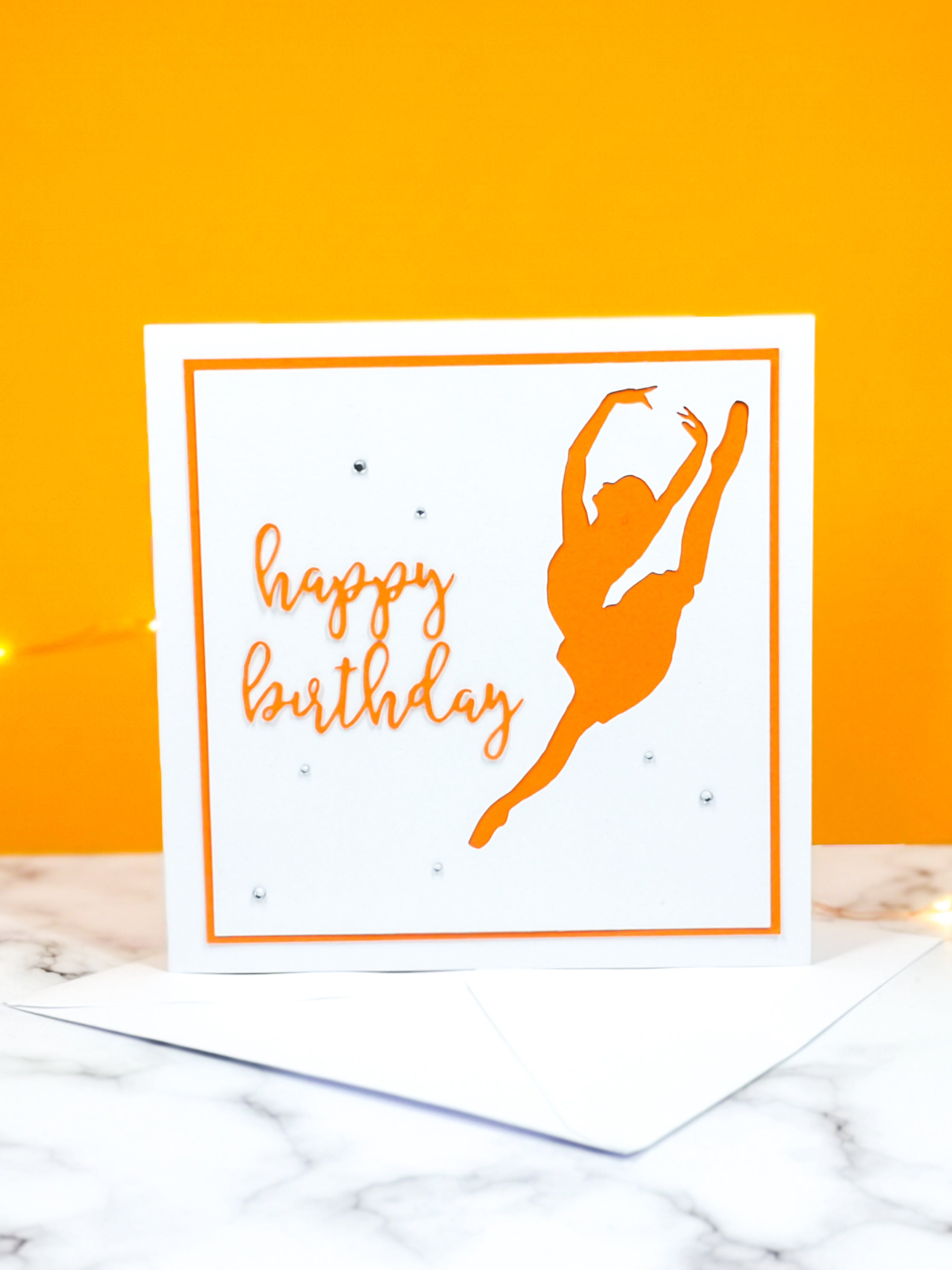 Sissonne | Ballerina Handmade Large Square Silhouette Birthday Card | The Bright Edition