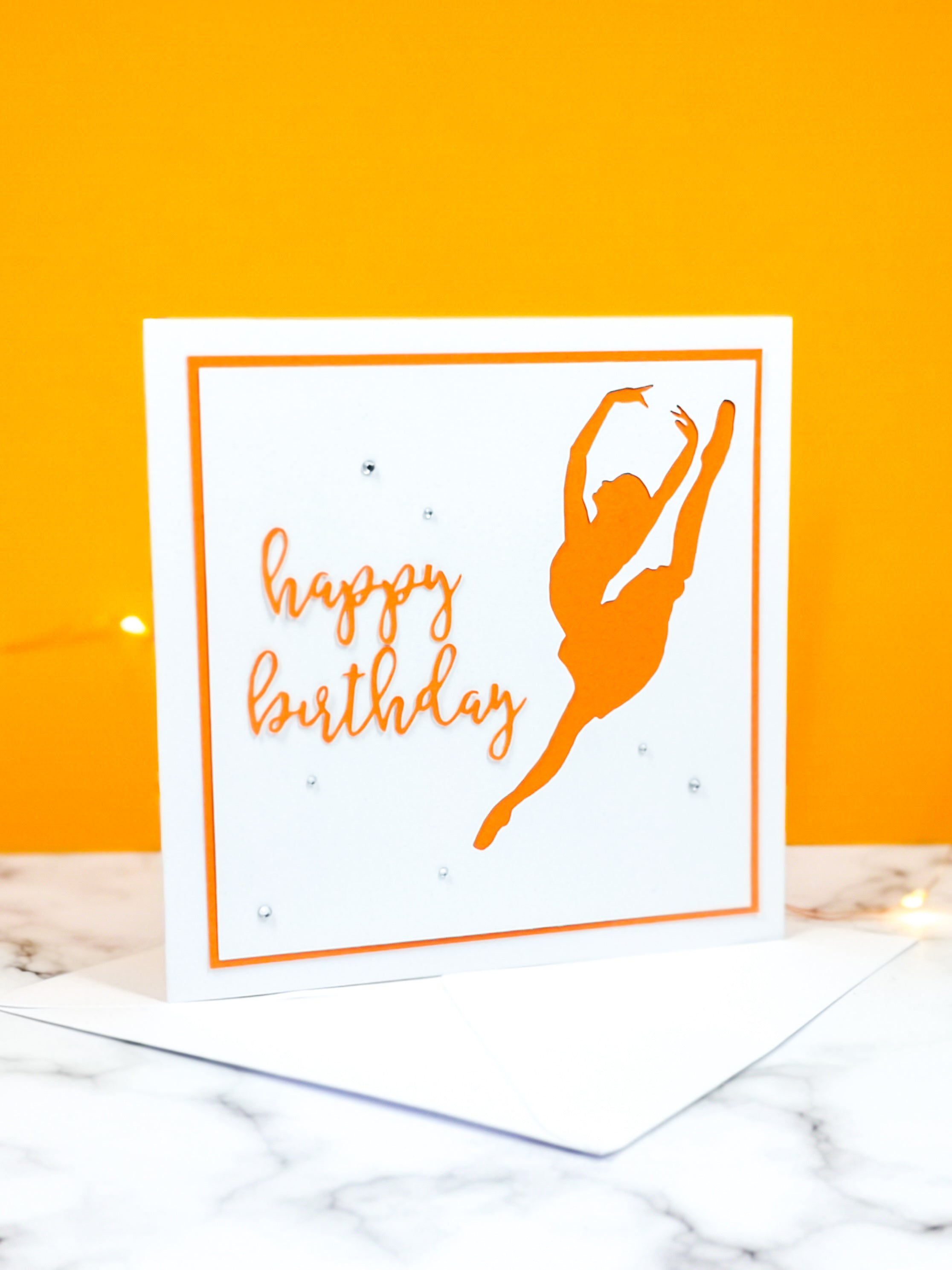 Sissonne | Ballerina Handmade Large Square Silhouette Birthday Card | The Bright Edition